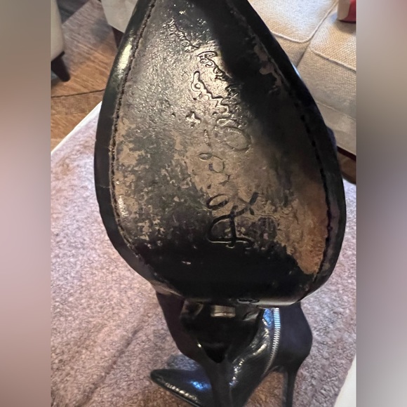 Alice & Olivia Black Croc Leather & Suede Boots - Picture 3 of 5